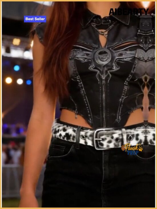 Faux Fur Leopard Print Belt with Buckle for Women - Trendy Y2K Waist Accessory main image 4